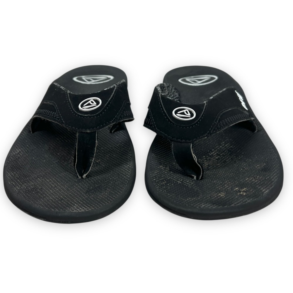 Reef Sandals Womens 7 Mens 5 Black‎ Fanning Bottle Opener Coastal Beach